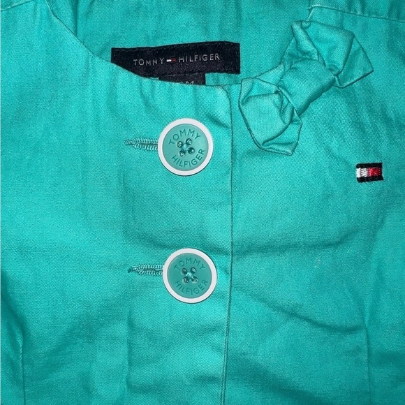 {EUC Tommy Hilfiger Baby Girl’s Lightweight Peplum Jacket in Green 6-9 month} - Picture 3 of 5